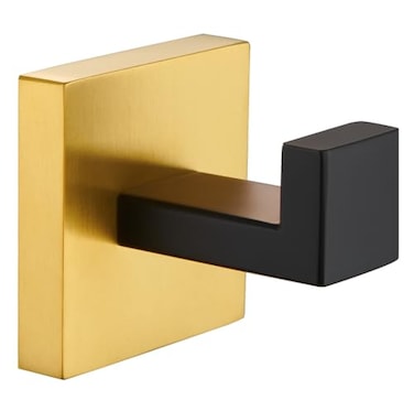 Angle Simple Towel Hook Black Gold 304 Stainless Steel Square Robe Bathroom Hook for Wall