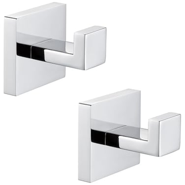 Angle Simple Towel Hooks SUS 304 Stainless Steel Bathroom Towel Hooks Wall Robe Coat Hanger Polished Chrome 2 Pack