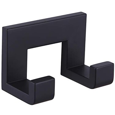 APLusee Double Robe Towel Hook Matte Black SUS 304 Stainless Steel Square LShaped Dual Coat Hook Utility Bath Kitchen Storage Hanger Holder