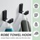 APLusee L Shape Bath Towel Hook 2 Pack 304 Stainless Steel Coat Holder Wall Mounted Storage Hanger for Bathroom Kitchen Matte Black
