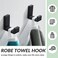 APLusee L Shape Bath Towel Hook 2 Pack 304 Stainless Steel Coat Holder Wall Mounted Storage Hanger for Bathroom Kitchen Matte Black
