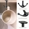 BAMI-LEE House BAMILEE House Zinc Alloy Double Prong Ceiling Hooks 4Pack Under Shelf Coat Hooks Hanging Towel Robe Clothes Cap Bathroom Kitchen Cabinet Garage Use Black