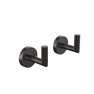 CalcMetal LAKETON Collection 2 Packs Modern Zinc Robe Towel and Coat Hook Wall Hook for Bath and Kitchen Two Screws with Threaded Wall Anchor Easy to Install Venetian Bronze