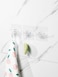 COLINCH Waterproof Adhesive Wall Hooks Double Hook Bathroom Hanger for Shower Kitchen RV No Drill Plastic Hooks for Razors Loofahs Towels 4 Pack Sandra Series