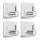 DakGagMah Adhesive Towel Stainless Steel Hooks Heavy Duty Stick on Wall Hooks Shower Hooks for Bathroom Kitchen Hoom Door4 Packs Silver