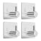 DakGagMah Adhesive Towel Stainless Steel Hooks Heavy Duty Stick on Wall Hooks Shower Hooks for Bathroom Kitchen Hoom Door4 Packs Silver