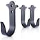 MUMIAO Decorative Iron Hooks Black Wall Mounted Hooks Heavy Duty Rustic Metal Hanger for Hanging Coats Hats Bags Rustic Towel Key Holder Scarves Purses Backpacks Home Decor 3