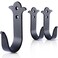 MUMIAO Decorative Iron Hooks Black Wall Mounted Hooks Heavy Duty Rustic Metal Hanger for Hanging Coats Hats Bags Rustic Towel Key Holder Scarves Purses Backpacks Home Decor 3