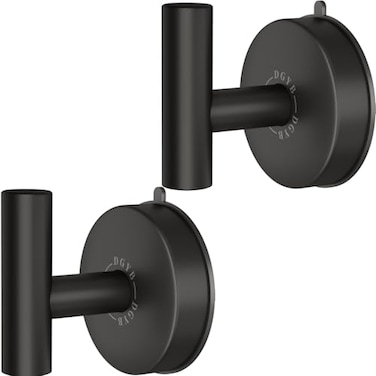 DGYB Large Suction Cup Hooks Black Stainless Steel Suction Shower Hooks for Loofah Set of 2 Towel Hook 11 Lb No Drill Hook for Bathroom