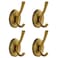 DMYMAT Antique Brass Towel Hooks Vintage Gold Bathroom Robe Hooks Wall Mounted 4 Pack Heavy Duty Wall Coat Hooks for Farmhouse Bedroom Kitchen