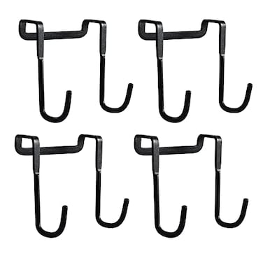 Envibe Shower Door Hooks Towel Hooks Shower Squeegee Hooks Cabinet Hook Over Door Hooks for Bathroom Frameless Glass Shower Door Maximum 078 inch Thick 4 Pack Black