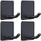 FOTYRIG Adhesive Towel Hooks No Drill Wall Hooks Stick on Wall Hangers Shower Hooks for Inside Shower Bathrooms Kitchen Door Black 4 Packs