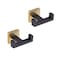 GERZWY Bathroom Hooks Double Towel RobeCoat Clothes Hook Stainless Steel Hanger Wall Hooks Heavy Duty for Bath Wall Mounted 2 Pack Black Gold AG1417BBD