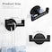 GWAAZXGZ 2 Pack Black Bathroom Hooks for Towels Self Adhesive Double Hooks for Wall No Drilling Matte Finish Strong Hold for Robes Coats Shower Use