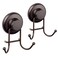 HASKO accessories Powerful Vacuum Suction Cup Hooks Heavy Duty Organizer for Towel Bathrobe and Loofah Shower Hooks for Bathroom Kitchen Adhesive 3M Stick Discs Bronze 2 Pack