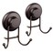 HASKO accessories Powerful Vacuum Suction Cup Hooks Heavy Duty Organizer for Towel Bathrobe and Loofah Shower Hooks for Bathroom Kitchen Adhesive 3M Stick Discs Bronze 2 Pack
