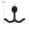 HEVSTIL 4Piece Black Zinc Alloy Storage Hook Ceiling Mount Double Hook for Coat Hat Towel Clothes Kitchen Utensils 20lbs Weight Capacity