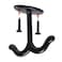 HEVSTIL 4Piece Black Zinc Alloy Storage Hook Ceiling Mount Double Hook for Coat Hat Towel Clothes Kitchen Utensils 20lbs Weight Capacity