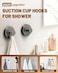 Hoiuter 3Pcs Suction Cup Wreath Hangers 2026 Upgraded Suction Cup Hooks Wreath Hangers for Front Door Glass Doors Windows No Drill Suction Cup Hooks for Shower Kitchen Mirror Loofah Towel 3 Gold