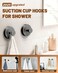 Hoiuter 3Pcs Suction Cup Wreath Hangers 2026 Upgraded Suction Cup Hooks Wreath Hangers for Front Door Glass Doors Windows No Drill Suction Cup Hooks for Shower Kitchen Mirror Loofah Towel 3 Gold