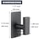 JAAWAN 4Pack Matte Black Adhesive Towel Hooks Stainless Steel Adhesive Wall Hooks for Bathroom Kitchen Hanging Towels Coats Robes Clothes Hats