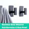 JAAWAN 4Pack Matte Black Adhesive Towel Hooks Stainless Steel Adhesive Wall Hooks for Bathroom Kitchen Hanging Towels Coats Robes Clothes Hats