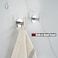 JQK Self Adhesive Towel Hook Chrome No Drill Stick on Coat Robe Clothes Wall Hook for Bathroom Kitchen Garage 2 Pack 304 Stainless Steel Polished Steel ATH110CHP2