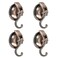 Khdrvok Wreath Cup Hook BronzePlated Polished ABS Plastic with TPU Rubber Super Suction for Shower Glass Window Kitchen Bathroom Restroom Organization 4 Pack