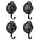 Khdrvok Wreath Cup Hook No Hole Punched BlackPlated Polished Super Suction Hanger for Kitchen Bathroom and Restroom 4 Pack