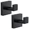 Kruodop 2 PCS Towel Hooks for Bathroom Wall Mount Towel Holder Black Matte Wall Robe HookSquare Stainless Steel Door Hanger Towel Hook for Kitchen BedroomHotelPoolCoats