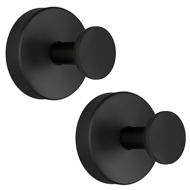 Novsix Matte Black Shower Hooks 2Pcs Sleek Black Suction Cup Hooks for Shower Kitchen Glass Door Mirror Tile 11Lbs Load Removable NoDrill Mount Rust Resistant Suction Towel Hook for Loofah Towel