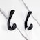 Metaliby 2 Pack Towel Hooks for Bathrooms Wall Mounted Matte Black Bathroom Hooks for Towels Robe Towel Hook for Wall Modern Black Bath Towel Hook