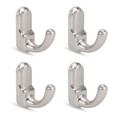 Metaliby 4 Pack Bathroom Hooks for Towels Brushed Nickel Towel Hooks Wall Mounted Bath Towel Robe Hook for Bathrooms Bathroom Wall Hooks for Hanging Towel