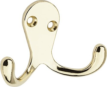 National Hardware N199224 V163 Double Clothes Hooks in Brass 2 pack