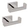 NearMoon Bath Double Towel Hook SUS304 Stainless Steel Square Robe Towel Holder Heavy Duty Rustproof Double Coat Hook for Bathroom Livingroom Kitchen Wall Mounted 2 Pack Chrome Finish