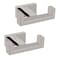 NearMoon Bath Double Towel Hook SUS304 Stainless Steel Square Robe Towel Holder Heavy Duty Rustproof Double Coat Hook for Bathroom Livingroom Kitchen Wall Mounted 2 Pack Chrome Finish