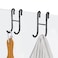 SSTOOHL Over Door Hooks Shower Hooks 2Pack Black Frameless Glass Shower Door Towel Hooks for Bathroom