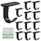 Piutouyar 12 Pack Black Screw Mounted Ceiling Hooks Heavy Duty UnderShelf Coat Hook Stainless Steel TowelRobe Clothes Hook Hanger for Cabinet Kitchen Cupboard Bathroom