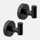 POKIM 2 Pack Matte Black Towel Hook Stainless Steel Bathroom Rustproof Clothes Towel Robe Hook Wall Mounted