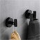 POKIM 2 Pack Matte Black Towel Hook Stainless Steel Bathroom Rustproof Clothes Towel Robe Hook Wall Mounted