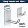 Quavzotu Self Adhesive Hooks Heavy Duty Large Stainless Steel Towel Hooks No Drill Sticky Hooks Long Stick on Shower Wall Hooks for Hanging Hat Coat Key Headphone Silver6Pcs