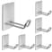 Quavzotu Self Adhesive Hooks Heavy Duty Large Stainless Steel Towel Hooks No Drill Sticky Hooks Long Stick on Shower Wall Hooks for Hanging Hat Coat Key Headphone Silver6Pcs