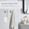 SEIDO 2 Pack Bathroom Towel Hooks 304 Stainless Steel Wall Mounted Hooks for Towels Coats Heavy Duty Bath Towel Holder for Bathroom Kitchen Entryway Brushed Nickel Square Base