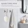 SEIDO 2 Pack Bathroom Towel Hooks 304 Stainless Steel Wall Mounted Hooks for Towels Coats Heavy Duty Bath Towel Holder for Bathroom Kitchen Entryway Brushed Nickel Square Base
