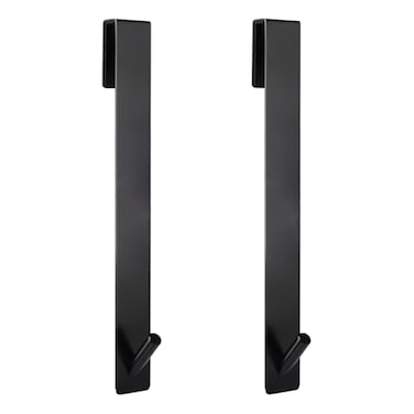 Simtive Extended Shower Door Hooks 10Inch Over Door Hooks for Bathroom Frameless Glass Shower Door Towel Hooks 2Pack Black