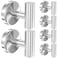 stusgo 6 Packs Silver Towel Hook for Bathroom Wall Drilling Coat Towel Holder Robe Hooks for Hanging Stainless Steel Towel Hooks for Wall Modern Bathroom Towel Hooks