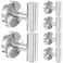 stusgo 6 Packs Silver Towel Hook for Bathroom Wall Drilling Coat Towel Holder Robe Hooks for Hanging Stainless Steel Towel Hooks for Wall Modern Bathroom Towel Hooks