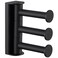 Suyar Bathroom Towel Hook Matte Black Swivel Robe Holder 3 Arms Wall Hook