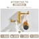 Suyar Brushed Gold Towel Hook SUS 304 Stainless Steel Bathroom Coat Robe Holder with 3 Swivel Arms Wall Hook for Kitchen Entry Garage