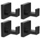 VAEHOLD 4 Pack Robe Towel Hooks for Bathrooms Matte Black Coat Hooks for Hanging Stainless Steel Heavy Duty Wall Mounted Shower Hooks Wall Hooks for Kitchen BedroomHotelPool Drilling